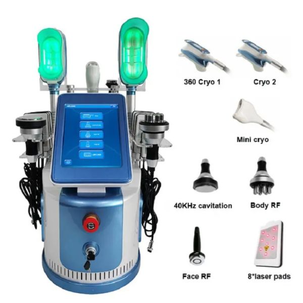 360 Cryo Vacuum RF Lipo Laser 6 en 1 Grasa congelación de pérdida de peso máquina de adelgazamiento corporal