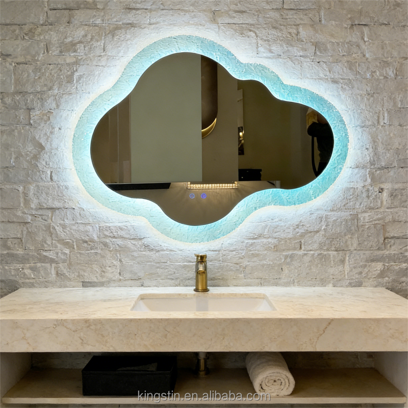 Cloud Shape LED Mirror with Backlit - Smart Touch Control Bathroom Vanity Mirror/Decorative Wall Mirror for Living Room