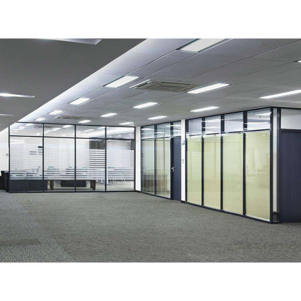 Parement en verre panoramique démontable, parement en verre de bureau avec cadre en aluminium