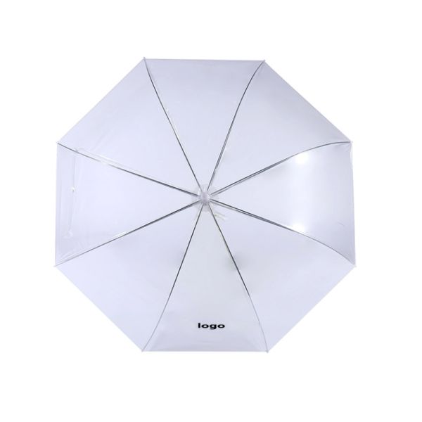 Steel Shaft Advertising Transparent POE Full Body Dome Umbrella with Print Logo Auto Open