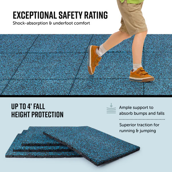 Plancher en caoutchouc de gymnase vert absorbant les chocs EPDM Plancher de gymnase épaisseur 45 mm