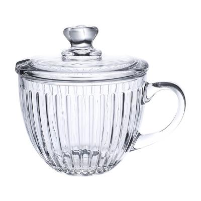 Eco Friendly Personalized Glass Cup 400ml Glass Breakfast Cup Lead Free