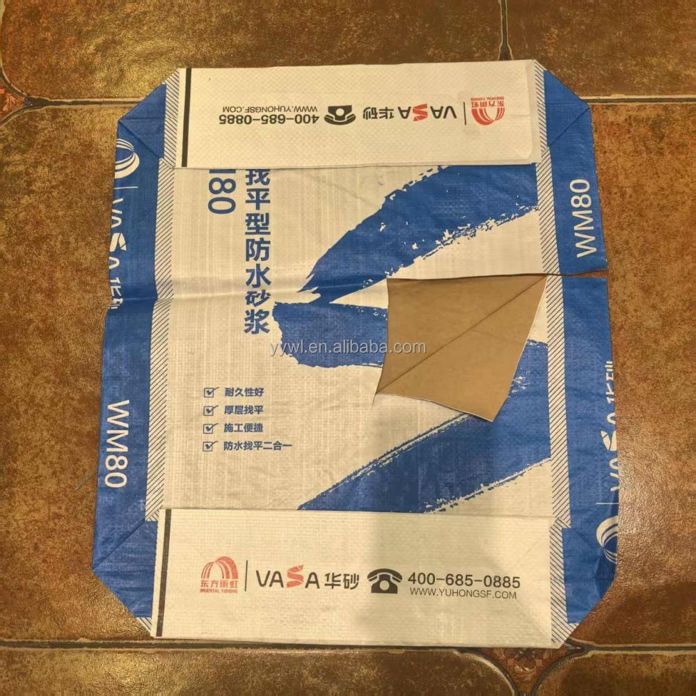 PP Woven Valve Bag with Inner Paper Liner for 20KG 25KG 40KG Cement Dry Mixtures Packaging