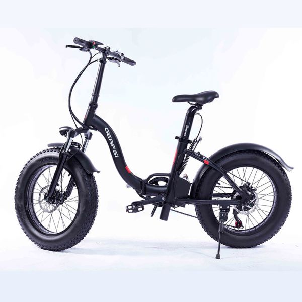 Black 20 Inch Electric Bike , Brushless Motor 36v Fat Wheel Electric Bike