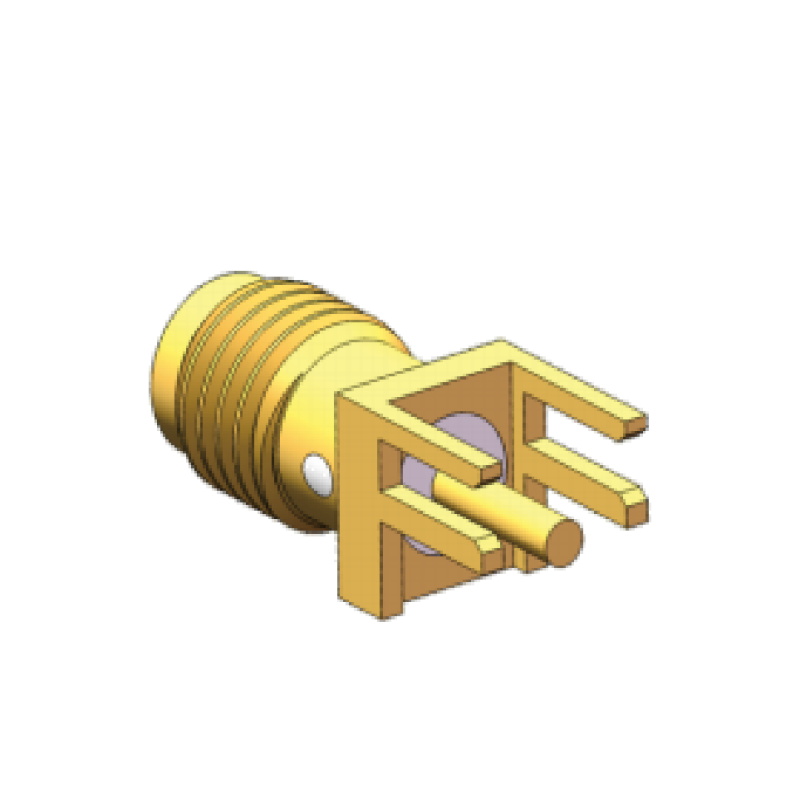 SMA RF Connector 18GHz Female Jack Edge Mount for PCB with Pin Diameter 0.3mm, 0.8mm, 1.3mm