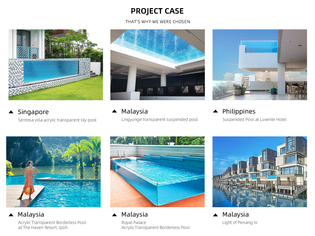 Прозрачный прозрачный бесконечный акриловый стенный наружный полиэстерный бассейн для семейного развлечения