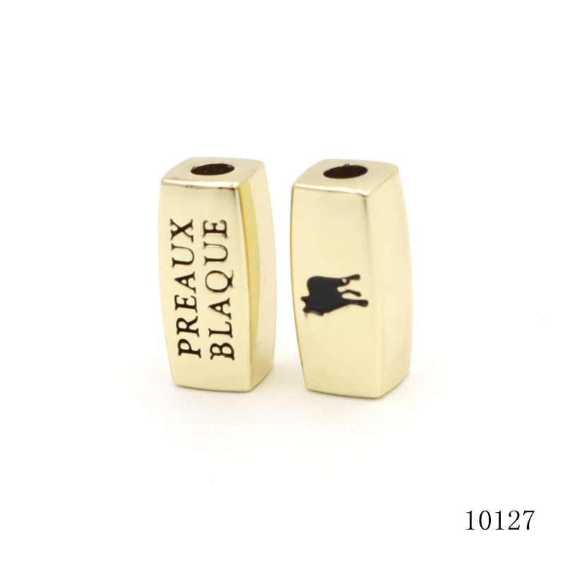 Gold Plated Metal Alloy Beads Shiny Enamel Spacer Beads Rectangular