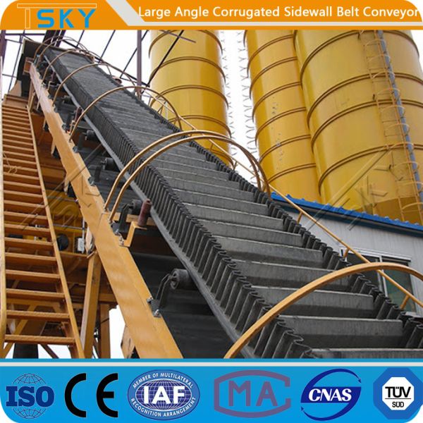 160mm Sidewall 3.15m/s B1200 High Angle Belt Conveyor