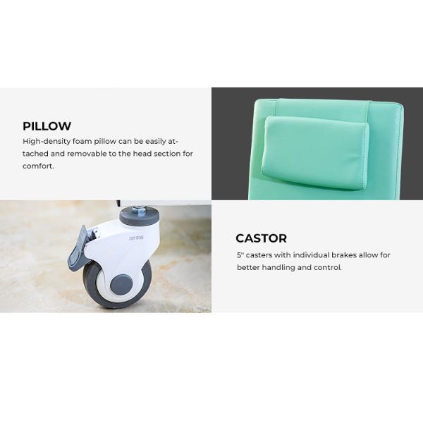 Mobile Medical Blood Collection Chair With Adjustable Backrest and Legrest