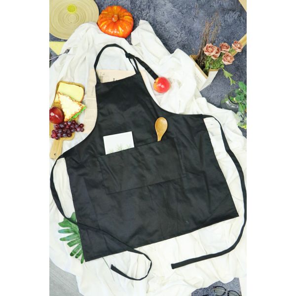 Adjustable Kitchen Cooking Apron , 100% Cotton Canvas Cooking Apron With Long Waist Straps