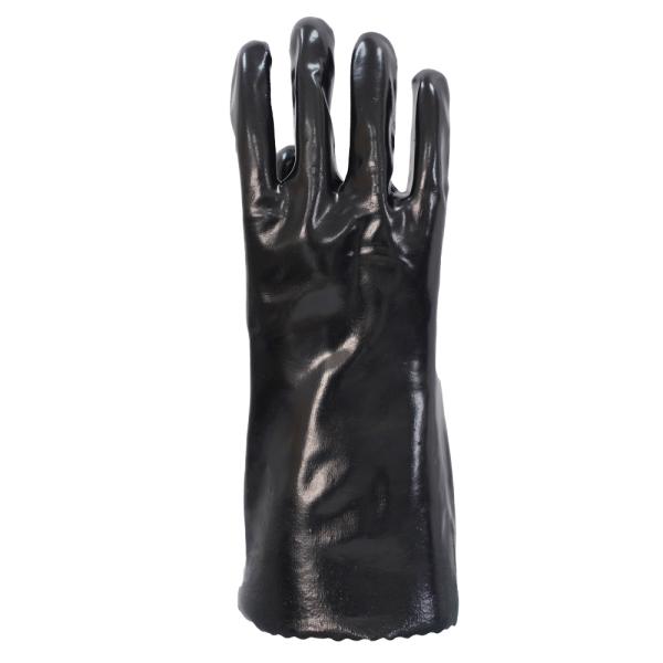 Industrial Smooth PVC Coated Chemical Gloves 35cm Long With Soft Cotton Inner