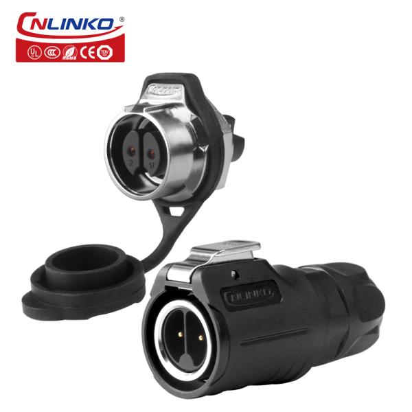 CNLINKO LP16 Industrial Plug and Socket Male Female M16 Round 2 Pin Waterproof Cable Connector