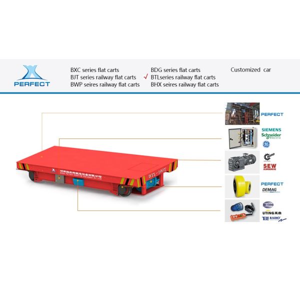 Yellow Heavy Duty Pipe Handling Wagon Electric Transfer Trolley