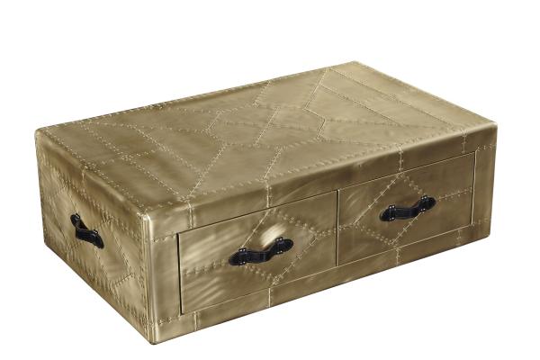 Amerian Antique Style Side Coffee Table Aluminium Sheet 4 Drawers For Home / Office