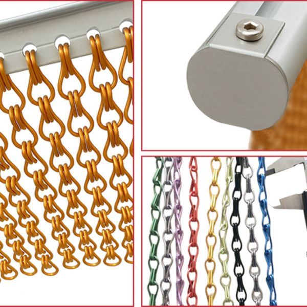 Aluminum Chain Link Ceiling Mesh Curtain with Double Hooks