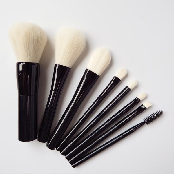 Double Ended Travel Makeup Brush Set 8pcs Aluminum Ferrule Easy To Carry Out