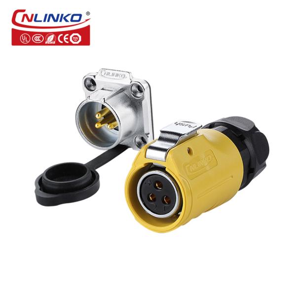 CNLINKO 3 Pin Male Connector IP68 Waterproof M20 Female DC Power Plug Power Cable Type