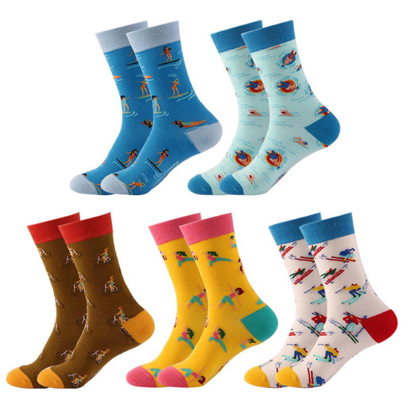 Customized OEM Best Novelty Funky Colorful Funny Man Cotton Socks