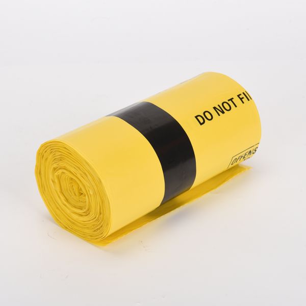 1 тонна индивидуального логотипа Медицинские облицовки Пластиковые биологически опасные пакеты Желтая безопасность HDPE Приемлемые пакеты CN SHN