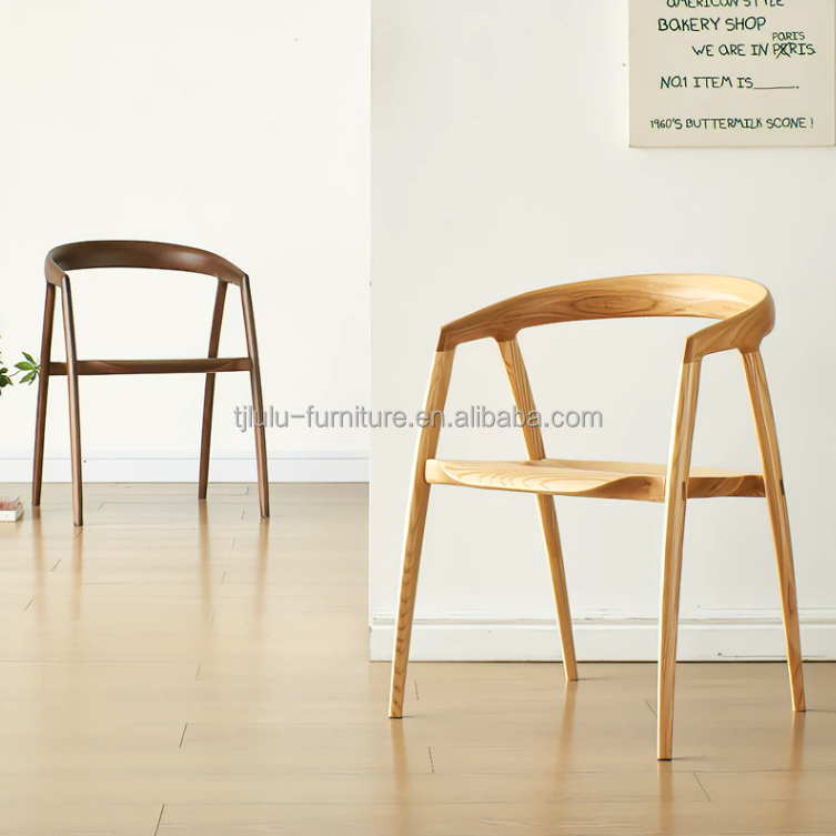 Mail Packing Dining Chair Design for Restaurant Hotel Furniture Solid Wood Modern Walnut Color Size W57*D53*H77CM