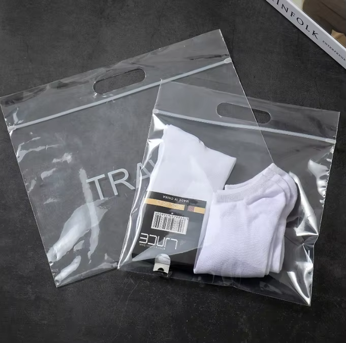 Transparent Hand Ziplock Bag Frosted PE Disposable Shoes & Clothing Storage Bag