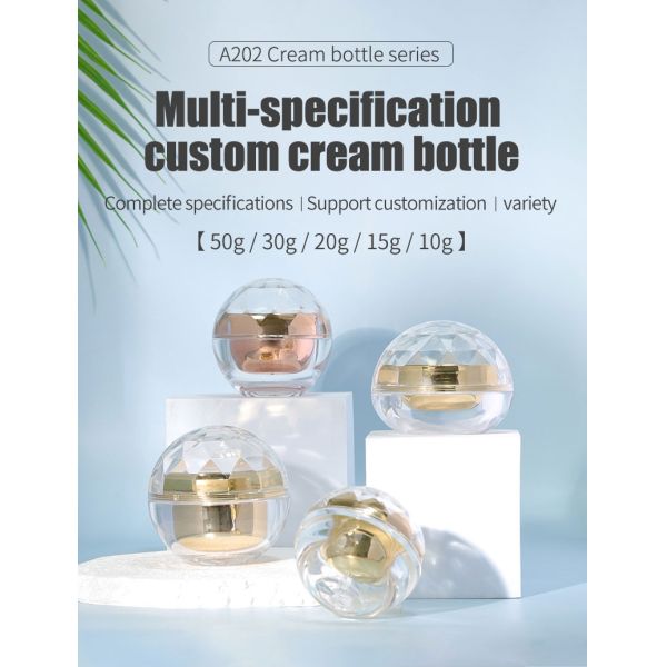 Des pots de crème pour le visage de luxe 15g 20g 30g 50g Des pots cosmétiques en plastique pour le sérum de soins de la peau