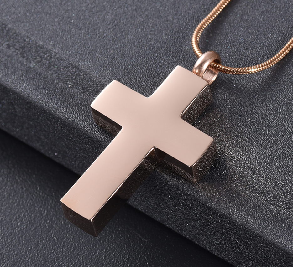 Infinity Religious Cross Cremation Jewelry for Ashes Pendant Holder Urns for Pet/Human Memorial Women Men Necklace Unisex