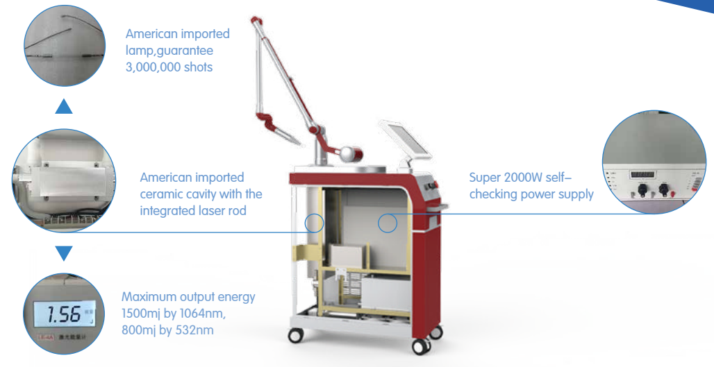 2017 Newest design tattoo removal/freckle removal/birth mark removal/hair remove/vascular remove Q Switched Nd Yag Laser
