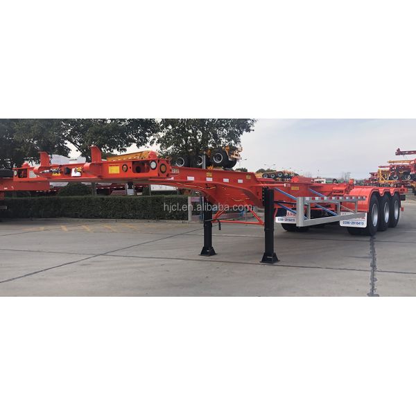 12380*2500*1540 CIMC HUAJUN Skeletal Semi Trailer for Transporting 20ft 40ft Container