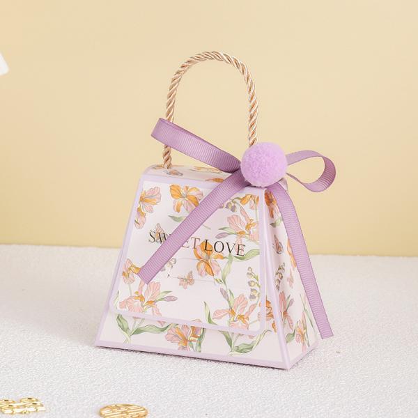 Christmas Square Shopping Candy Logo Printed Paper Bags Custom Order and Shopping Bag