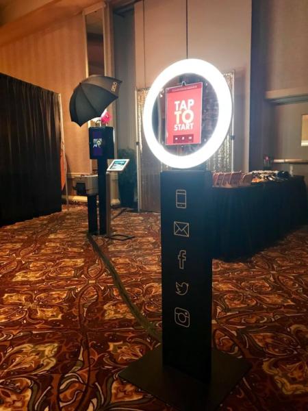 Selfie Portable Ipad Based Photo Booth Kiosk Metal Ring Light