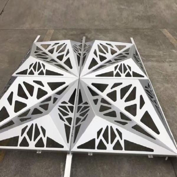 3D Triangle Perforated Metal Wall Cladding Decor Aluminium Panel Facade