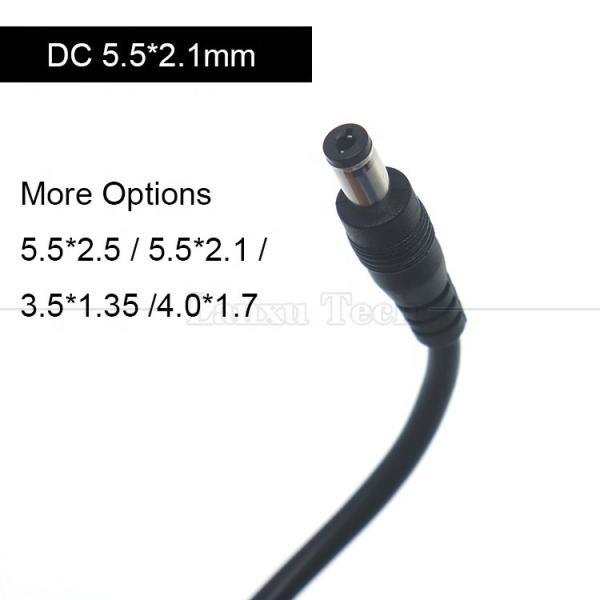 16AWG personnalisé 18 20 22 24 26 28 AWG homme à homme 5.5x2.1mm 5.5x2.5mm 3.5x1.35mm 12V câble d'extension d'alimentation en prise continue pour caméra de surveillance