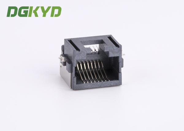 Protégez le connecteur supplémentaire à angle droit d'Ethernet du profil bas rj45, le cric 8p8c