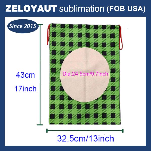Sublimation Santa Sacks 2025 Christmas Gifts, Packaging Stocking Santa Claus Bag, Canvas Christmas Drawstring Gift Bags