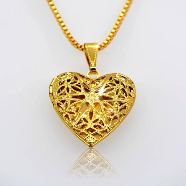 Locket Pendants jewelry classic heart-shaped box pendan 18k gold plating jewelry