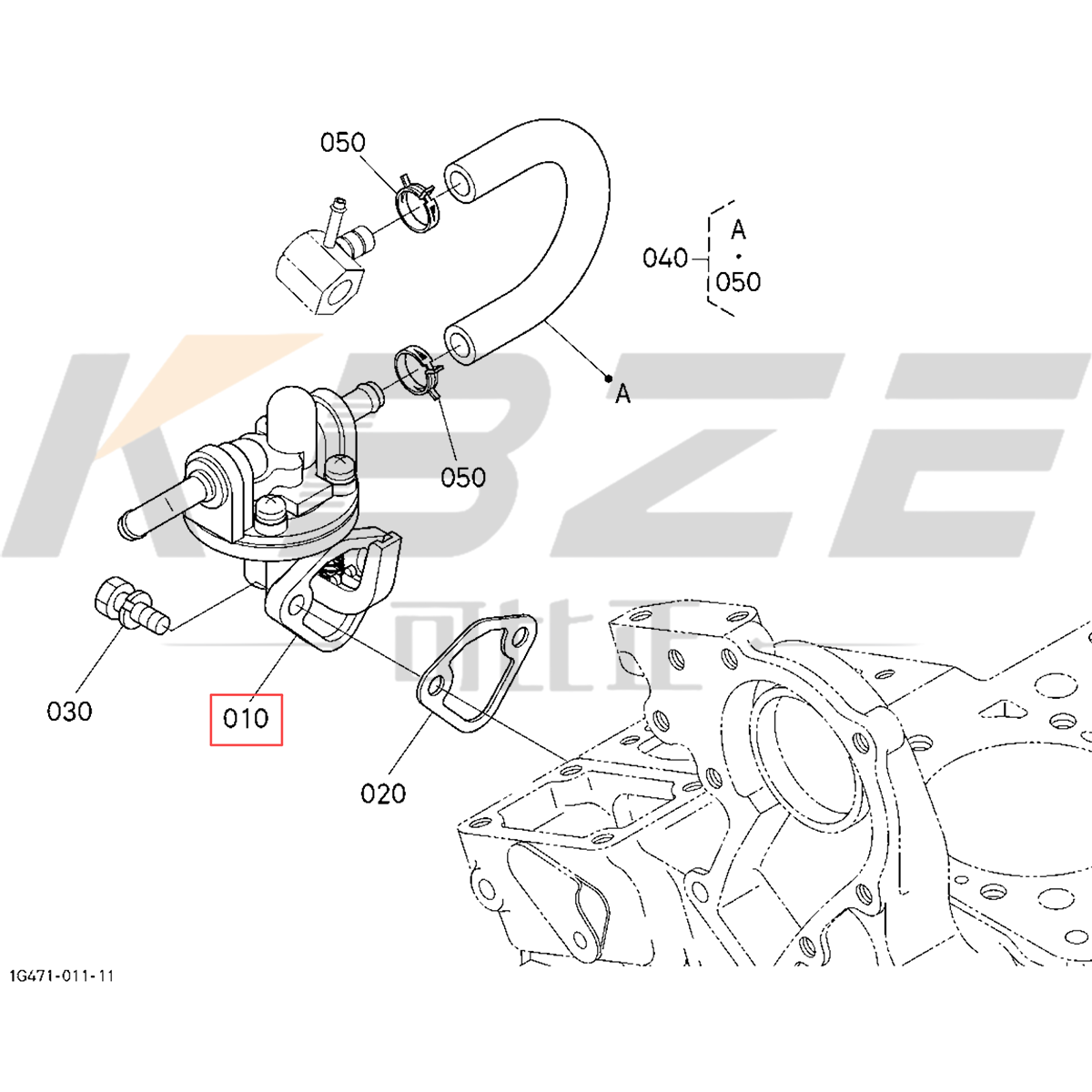 KBZE 1G961-52030 YANMAR D902 ENGINE AR236-2JL FEED PUMP FITS RTV900G6, RTV900MG, RTV900MW, RTV900SW, RTV900W
