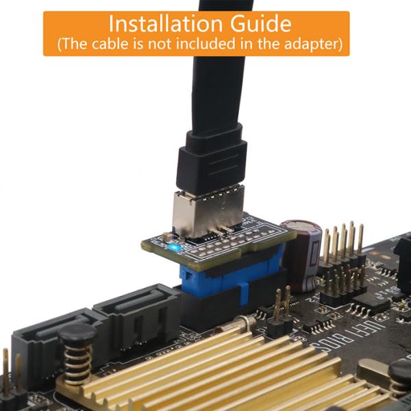 Vertical USB 3.1 Key-A Type-E To USB 3.0 20Pin Extension Adapter