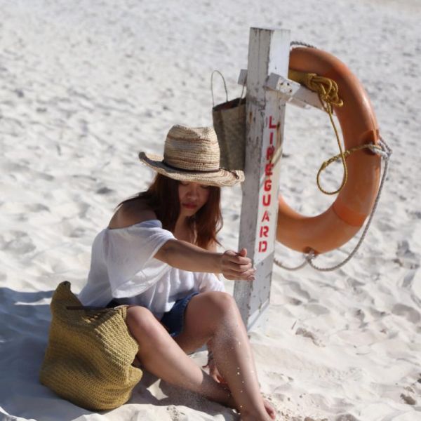 Female star resort beach shoulder bag straw bags rattan bag high quality