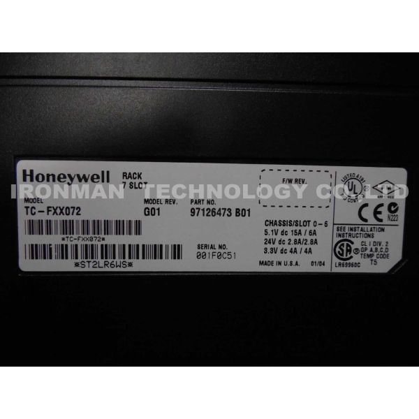 Chassis 97126473 B01 Honeywell TC-FXX072 Experion 7 Slot Card Rack