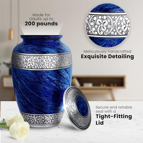 Urn for Human Ashes Adult Memorial Funeral Cremation Large Burial Urns (Adult Cremation Urn)