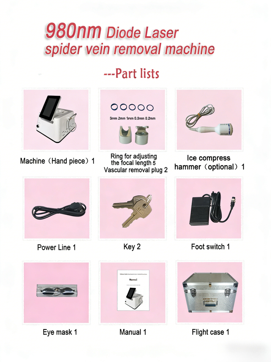 30W Laser Beauty Machine Air Cooling 980nm Diode Laser Vascular Removal Machine