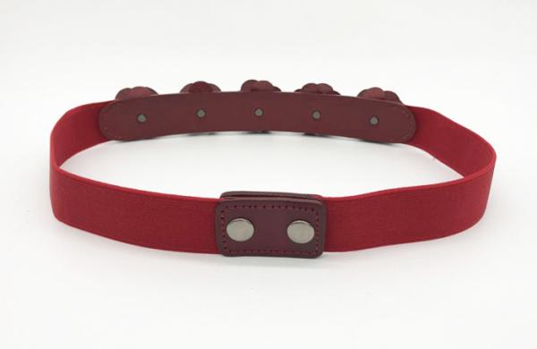 Elastic Women'S Fashion Leather Belts , Flower Type Ladies Elastic Belts