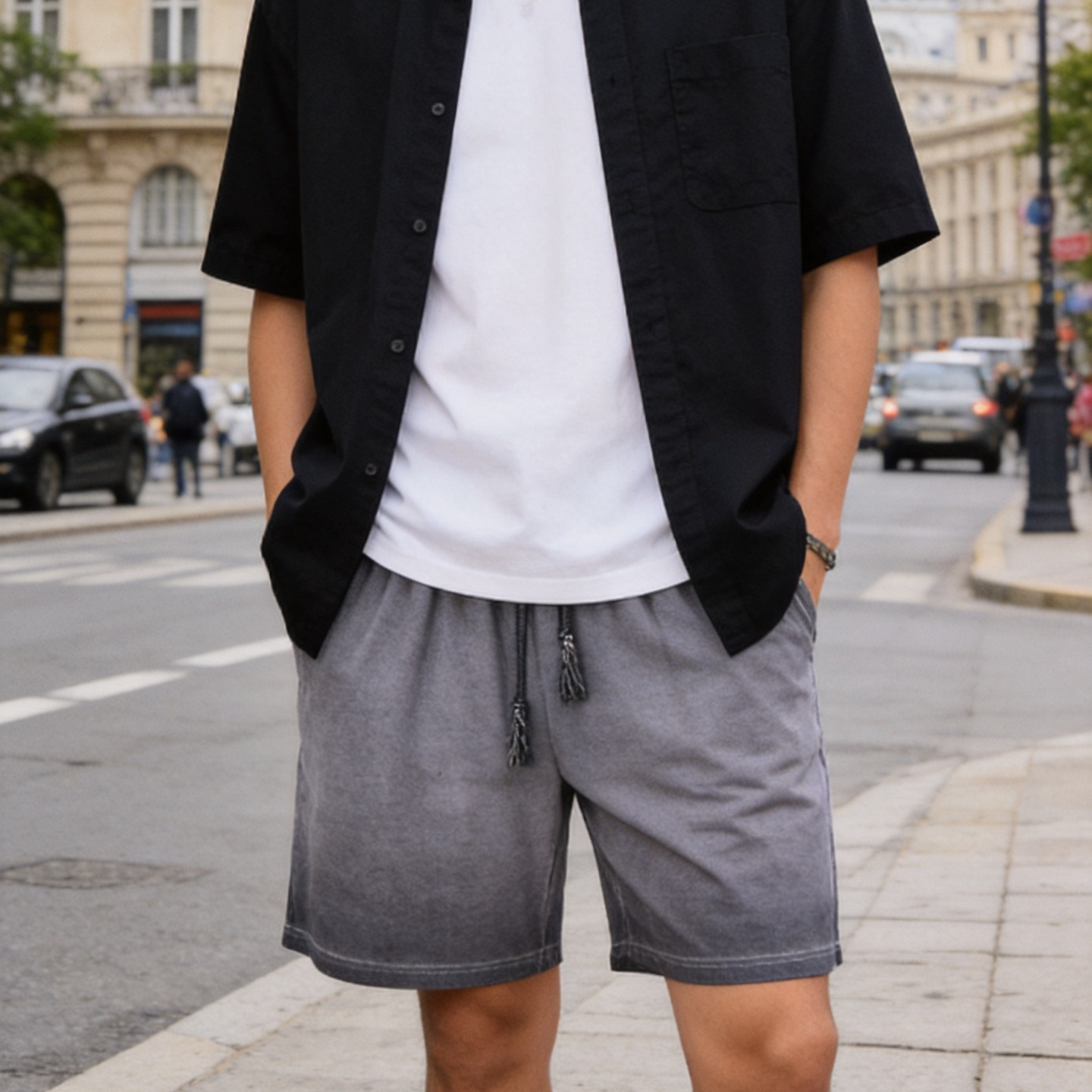 Vintage 100% Cotton Mens Shorts Mid Stretch Knee Length Casual Shorts 300GSM Heavyweight 5 Pocket