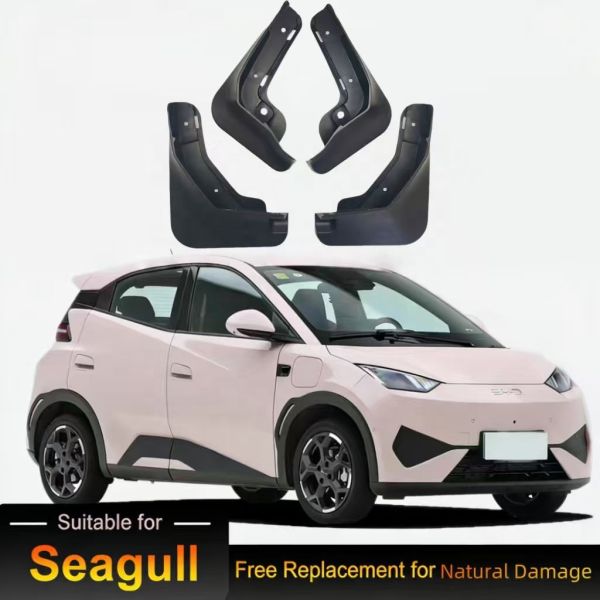 Premium High Quality Replacement No-Drill Mud Flaps BYD Seagull | Scratch-Resistant PE Rubber Fender Flares Heavy-Duty Splash
