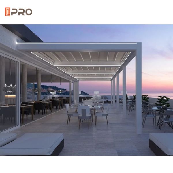 Aluminum Electrical Patio Awning Windproof Waterproof Pergola Retractable Awning