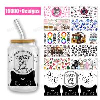 Vue à double face UV DTF Coupe d'emballage Autocollant Décal 16oz Verres Transfert à froid Tumbler Enveloppe UV DTF Autocollant Transfert