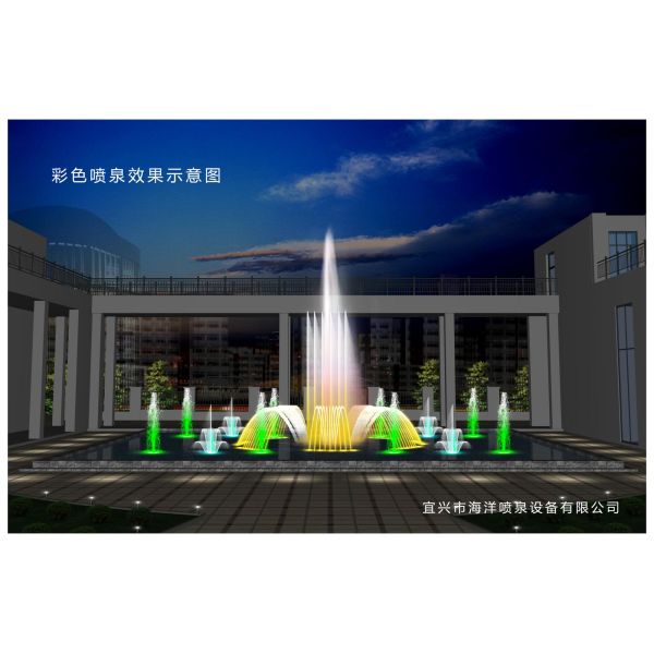 Laser Dancing Water Show Musical Fountain Chinese RGB LED Lamps