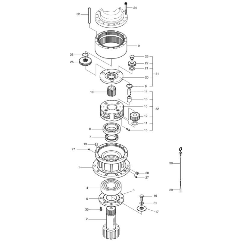 DH215-7 DH225-7 Excavator Swing Gear 2404-1063 404-00097C
