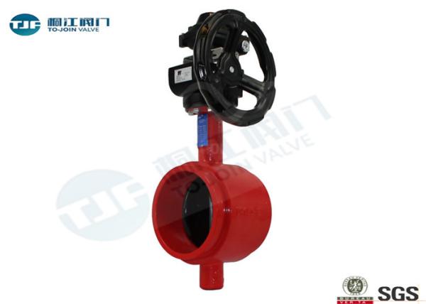 220V AC Electric Actuated Butterfly Valve , Viton Lined Grooved End Butterfly Valve
